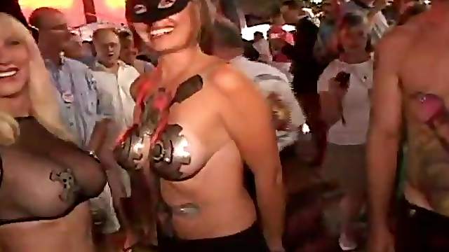 Costume girls get wild on the streets