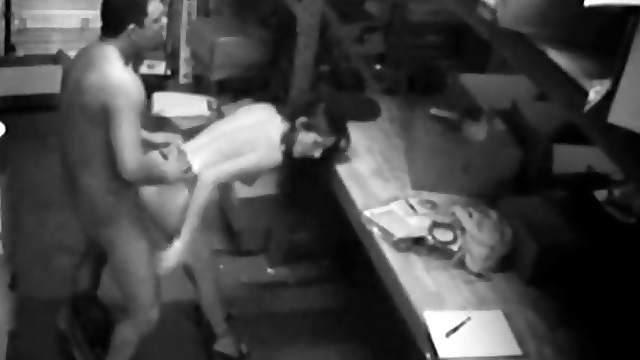 Security camera blowjob and sex with slut