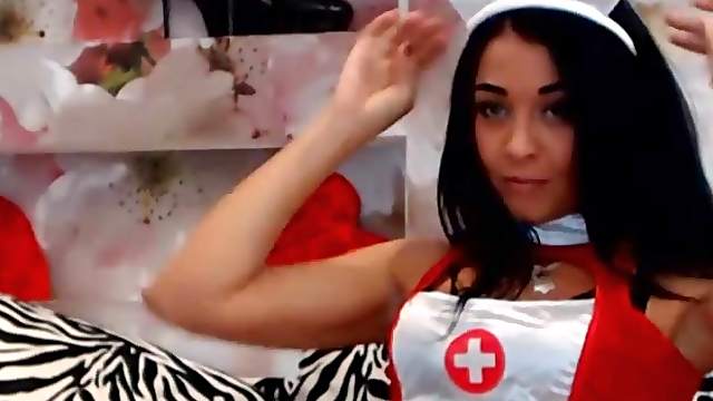 Latina Babe Cosplays as a Nurse