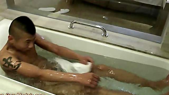 Lean Smooth Asian Boy Bath