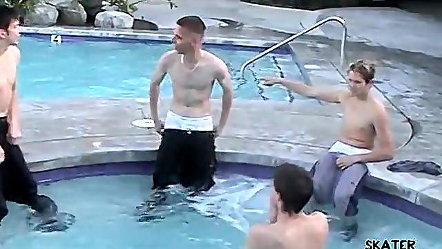Pool party with smooth skater boys