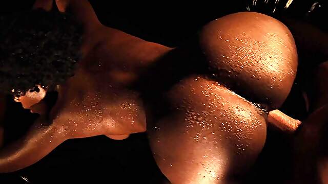 Stunning ebony shares insane positions in loud POV in ghot interracial